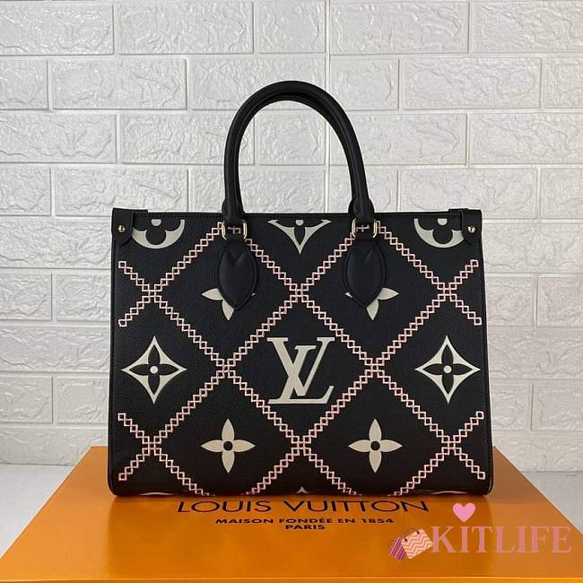 Kitlife Louis Vuitton Onthego MM Monogram Empreinte Black White - 35x27x14cm - 1