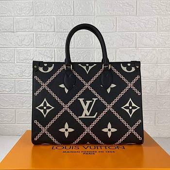 Kitlife Louis Vuitton Onthego MM Monogram Empreinte Black White - 35x27x14cm