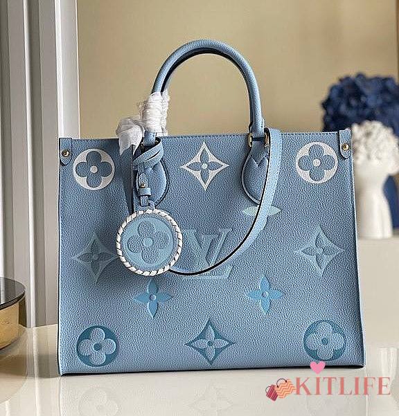 Louis Vuitton Onthego Monogram Empreinte leather Blue - M45718 - 35 x 27 x 14 cm - 1