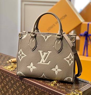 Louis Vuitton Onthego Bicolour Empreinte Monogram Tourtellere/Creme Tote Bag – M45659 – 25x19x11.5cm