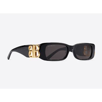 Kitlife Balenciaga DYNASTY RECTANGLE SUNGLASSES IN BLACK 