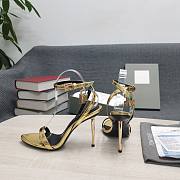 Kitlife Tom Ford metallic patent leather padlock heels 10.5cm - 2