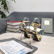 Kitlife Tom Ford metallic patent leather padlock heels 10.5cm - 4