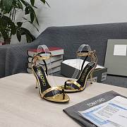 Kitlife Tom Ford metallic patent leather padlock heels 10.5cm - 5