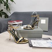 Kitlife Tom Ford metallic patent leather padlock heels 10.5cm - 6