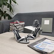 Kitlife Tom Ford metallic patent leather padlock silver heels 10.5cm - 4