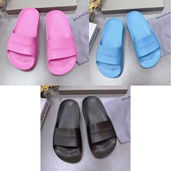 Kitlife Balenciaga Leather Slides Pink/ Blue/ Black