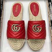 Gucci leather espadrille sandal(Red,Black,White,Nude,Orange) - 2