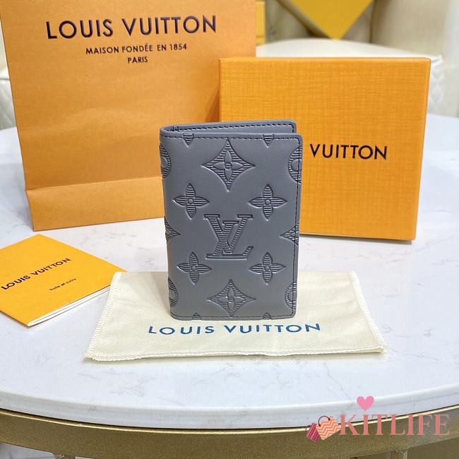 Kitlife Louis Vuitton POCKET ORGANIZER Anthracite gray - M81382  - 8 x 11 x 1 cm - 1
