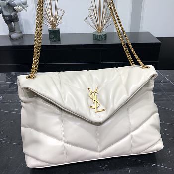 Kitlife YSL Loulou Puffer Lambskin White Leather 35cm