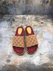 Kitlife Gucci Women's Original GG slide sandal - Beige/brick red Original GG canvas - 4