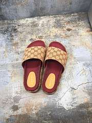 Kitlife Gucci Women's Original GG slide sandal - Beige/brick red Original GG canvas - 5