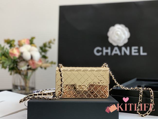 Kitlife Chanel Golden Mini Flap Bag - 99139 - 7*12*4*cm - 1