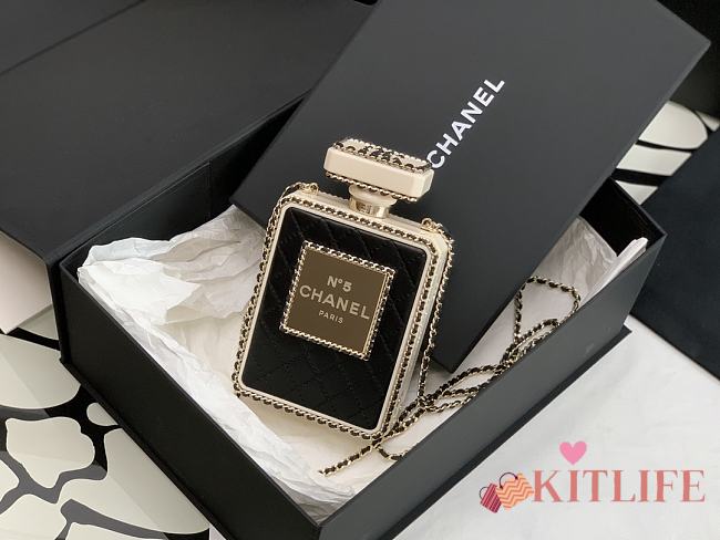 Kitlife Chanel Evening Bag Lambskin, plexi & gold-tone metal black - 16*9*3.5*cm - 1