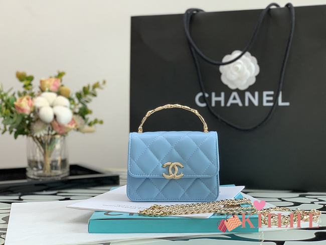 Kitlife Chanel Small Flap Bag Double C Blue - 13*9.5*6*cm - 1