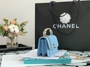 Kitlife Chanel Small Flap Bag Double C Blue - 13*9.5*6*cm - 2