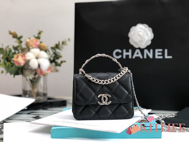 Kitlife Chanel Small Flap Bag Double C Black - 13*9.5*6*cm - 1