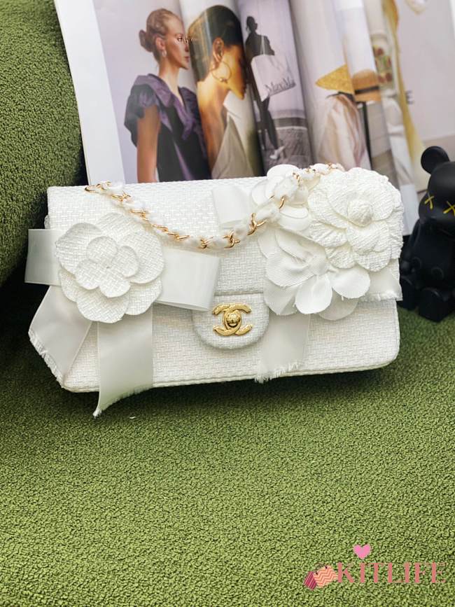 Kitlife Chanel Flap Bag White Flower - 25x7x16 cm - 1