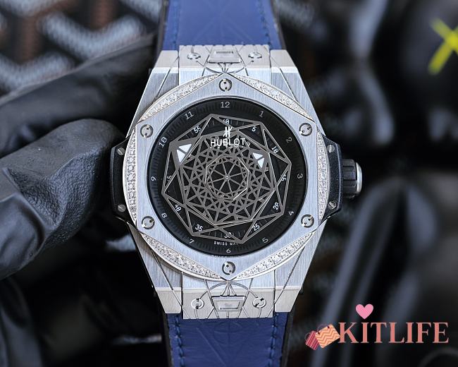 Kitlife Hublot Big Bang Sang Bleu Titanium Watch Black/Blue - 1