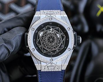 Kitlife Hublot Big Bang Sang Bleu Titanium Watch Black/Blue