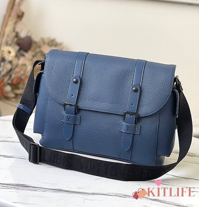 Kitlife Louis Vuitton Trunk messenger Blue Bag Monogram embossed Taurillon leather - M58494 - 33 x 28 x 11 cm - 1