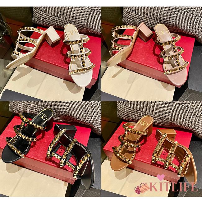 Kitlife Valentino Stud Slide Sandal 5cm (4 colors) - 1