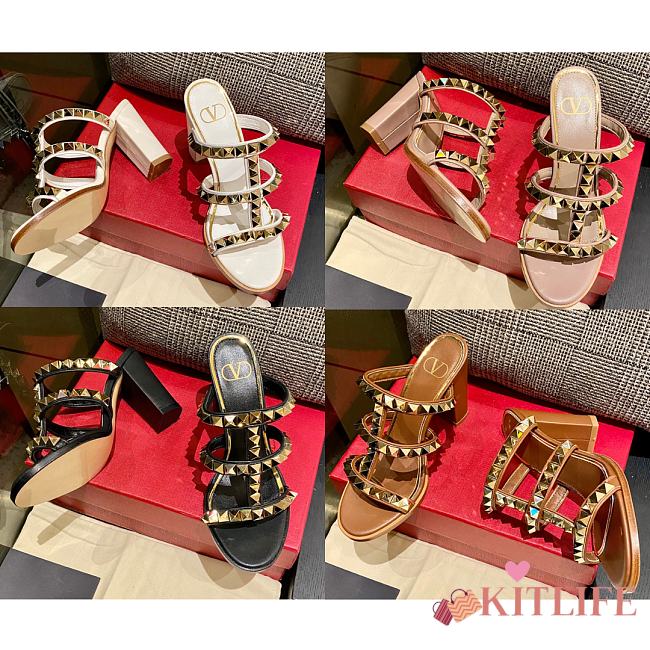 Kitlife Valentino Stud Slide Sandal 10cm (4 colors) - 1