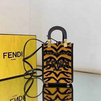 Kitlife Fendi Sunshine Mini Tiger motif in black and dark yellow - 13×18×6.5cm