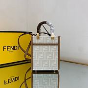 Kitlife Fendi Mini Sunshine Shopper White FF printed fabric mini bag - 13*6.5*18cm - 3