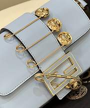 Kitlife Fendace Brooch mini baguette Fendace Blue leather bag - 20*13*5cm - 5