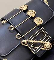 Kitlife Fendace Brooch mini baguette Fendace Black leather bag - 20*13*5cm - 5