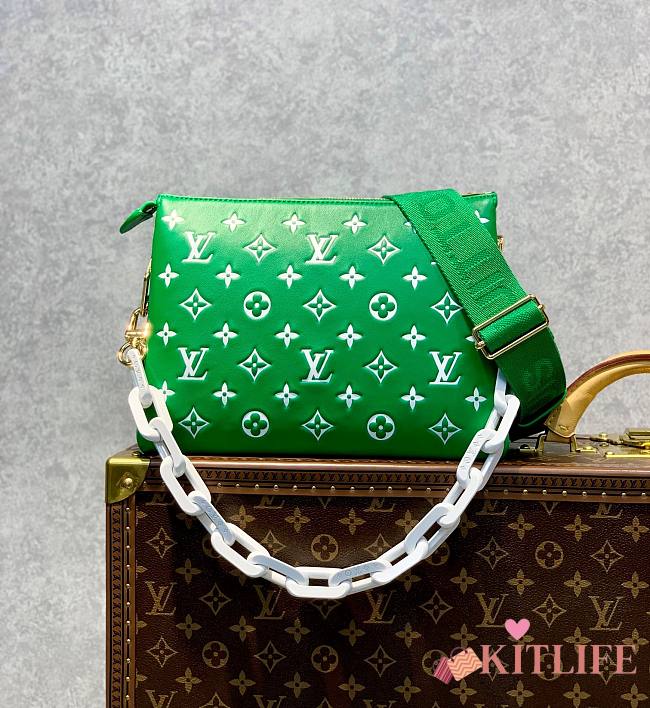 Kitlife Louis Vuitton Coussin PM Green Monogram-embossed puffy lambskin  - 1
