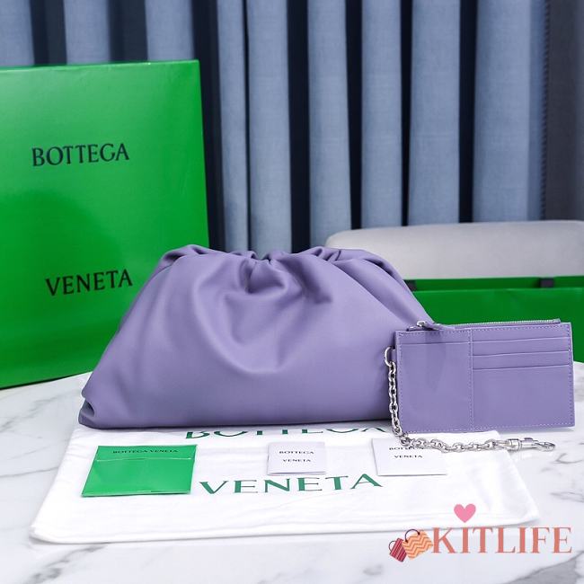 Kitlife Bottega Veneta Leather Purple Pouch - 40x18x18cm - 1