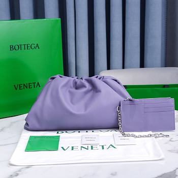 Kitlife Bottega Veneta Leather Purple Pouch - 40x18x18cm