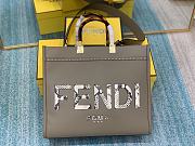 Kitlife Fendi Sunshine Medium Grey leather and elaphe shopper - 35x31x17 cm - 1