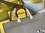 Kitlife Fendi Sunshine Medium Grey leather and elaphe shopper - 35x31x17 cm - 4