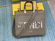 Kitlife Fendi Sunshine Medium Grey leather and elaphe shopper - 35x31x17 cm - 2