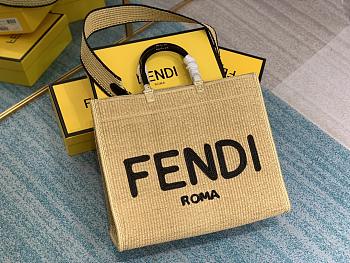 Kitlife Fendi Sunshine Medium Woven straw shopper - 35x31x17cm