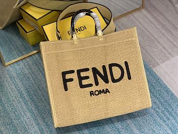 Kitlife Fendi Sunshine Large Woven straw shopper - 40.5x35x21.5cm