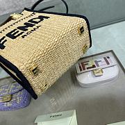 Kitlife Fendi Sunshine Mini Shopper Woven Straw - 13x6.5x18cm - 4