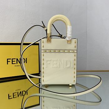 Kitlife Fendi Mini Sunshine Shopper Lilac leather white bag - 13x6.5x18cm