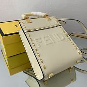 Kitlife Fendi Mini Sunshine Shopper Lilac leather white bag - 13x6.5x18cm - 4