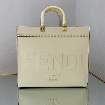 Kitlife Fendi Sunshine MediumWhite leather shopper - 35x31x17cm