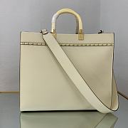 Kitlife Fendi Sunshine MediumWhite leather shopper - 35x31x17cm - 6