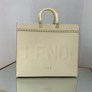 Kitlife Fendi Sunshine Large white leather shopper - 40.5x35x21.5 cm