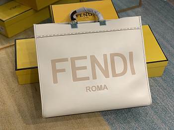 Kitlife Fendi Sunshine Large White leather shopper - 40.5x35x17cm