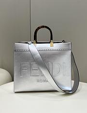Kitlife Fendi Sunshine Medium Silver laminated leather shopper - 35x31x17cm - 1