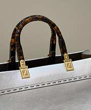 Kitlife Fendi Sunshine Medium Silver laminated leather shopper - 35x31x17cm - 5