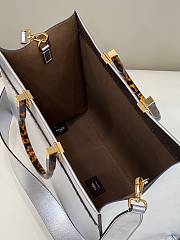 Kitlife Fendi Sunshine Medium Silver laminated leather shopper - 35x31x17cm - 3