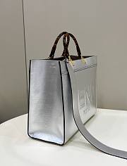 Kitlife Fendi Sunshine Medium Silver laminated leather shopper - 35x31x17cm - 2